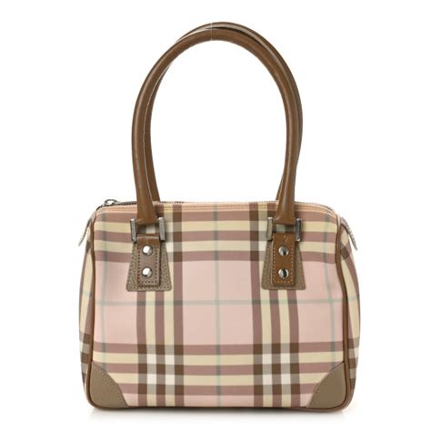 BURBERRY Candy Check Small Tote Pink 